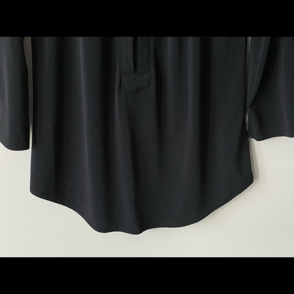Anne Klein Black Blouse with Gold tone Buttons - Picture 5 of 6
